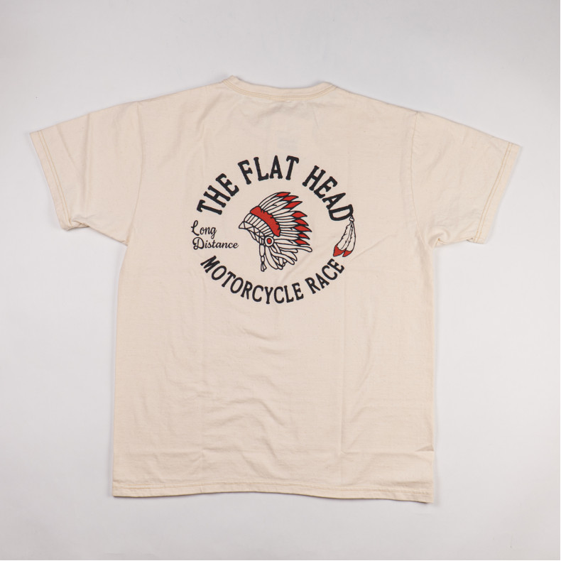 Футболка The Flat Head FN-THC-048 Natural T-shirt MOTORCYCLE RACE