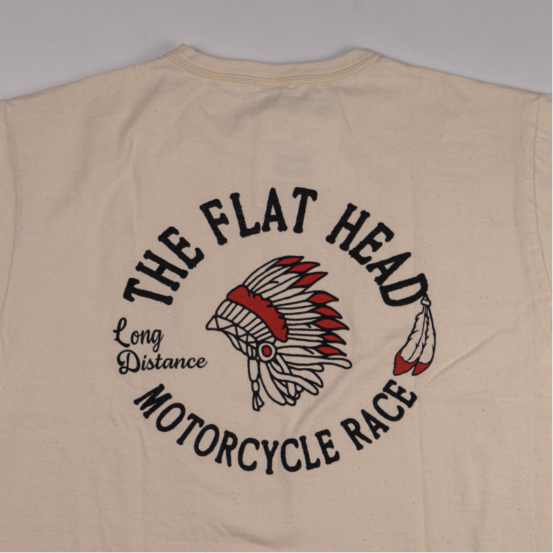 Футболка The Flat Head FN-THC-048 Natural T-shirt MOTORCYCLE RACE