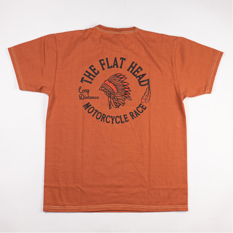 Футболка The Flat Head FN-THC-048 Orange T-shirt MOTORCYCLE RACE