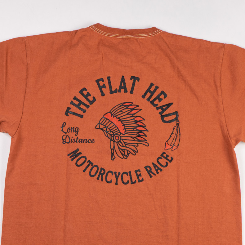 Футболка The Flat Head FN-THC-048 Orange T-shirt MOTORCYCLE RACE
