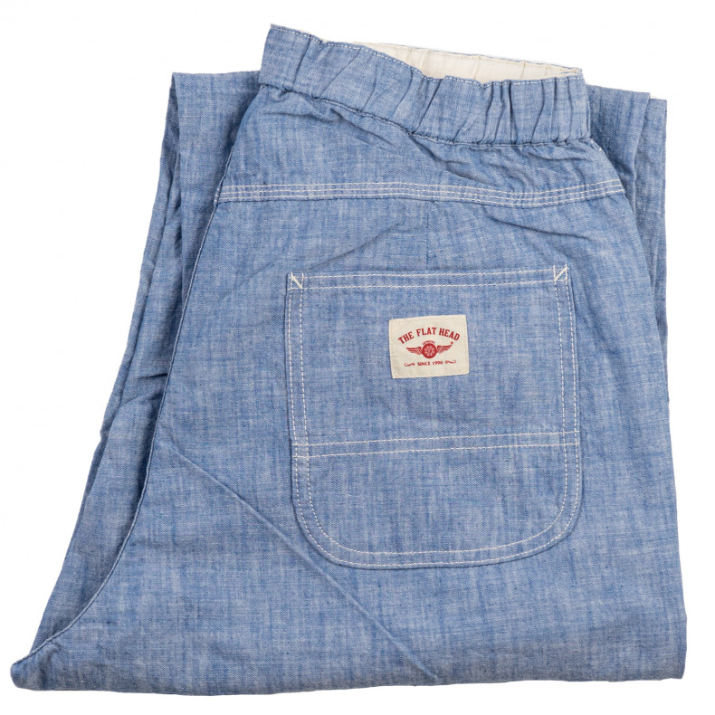 Брюки The Flat Head FN-PA-C015 Blue 5oz Chambray Relax Pants