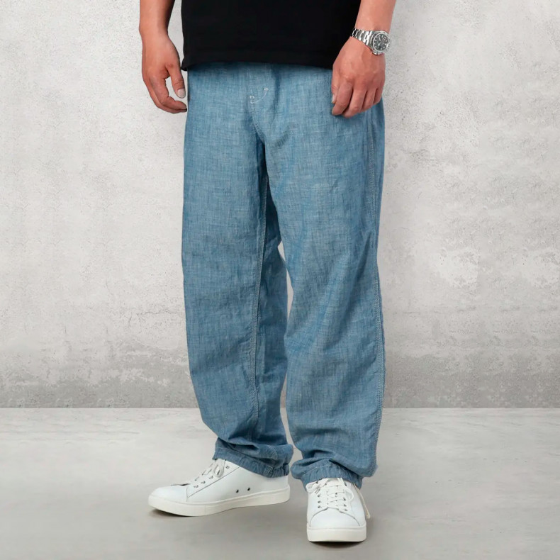 Брюки The Flat Head FN-PA-C015 Blue 5oz Chambray Relax Pants