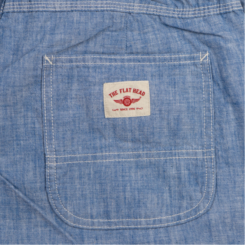 Брюки The Flat Head FN-PA-C015 Blue 5oz Chambray Relax Pants