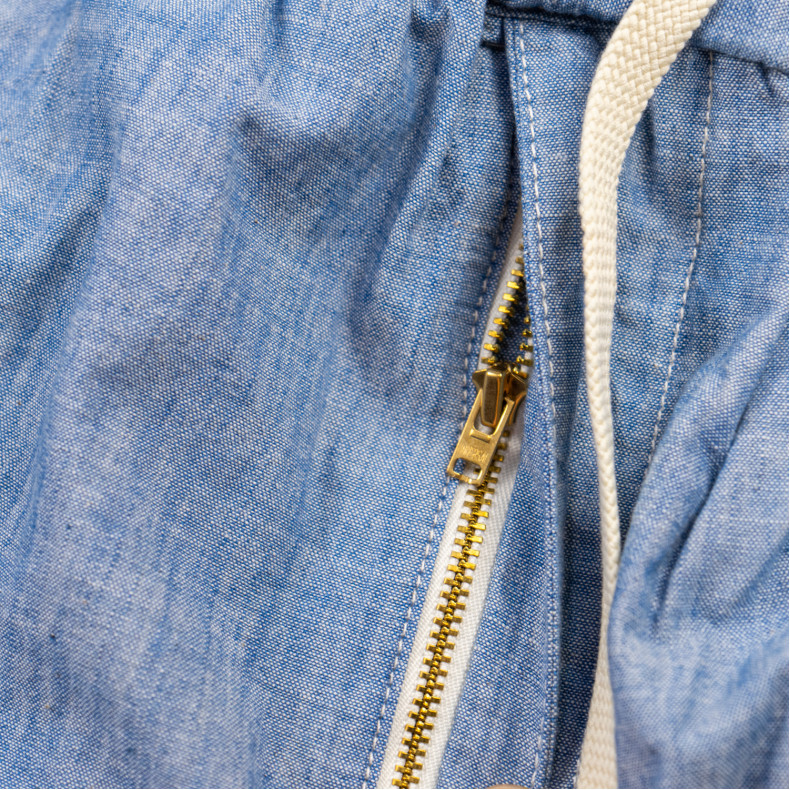Брюки The Flat Head FN-PA-C015 Blue 5oz Chambray Relax Pants