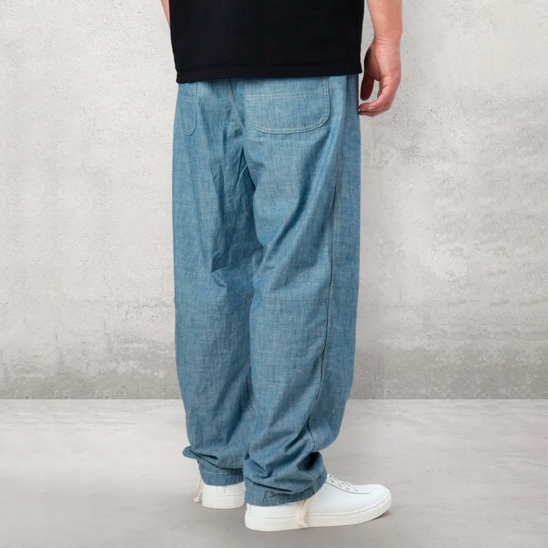 Брюки The Flat Head FN-PA-C015 Blue 5oz Chambray Relax Pants