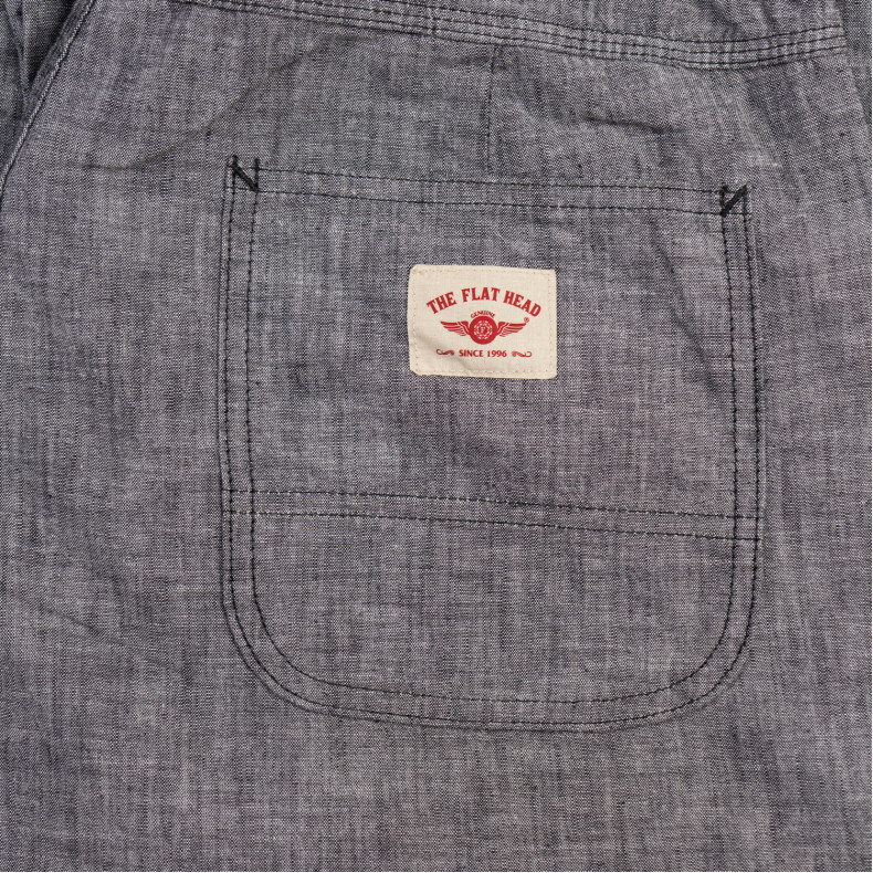 Брюки The Flat Head FN-PA-C015 Grey 5oz Chambray Relax Pants
