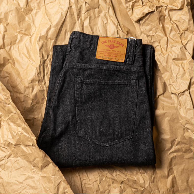 Джинсы The Flat Head FN-PA-DB004 Wide Tapered 12.5oz Black Selvedge - One wash