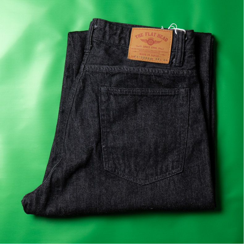 Джинсы The Flat Head FN-PA-DB004 Wide Tapered 12.5oz Black Selvedge - One wash
