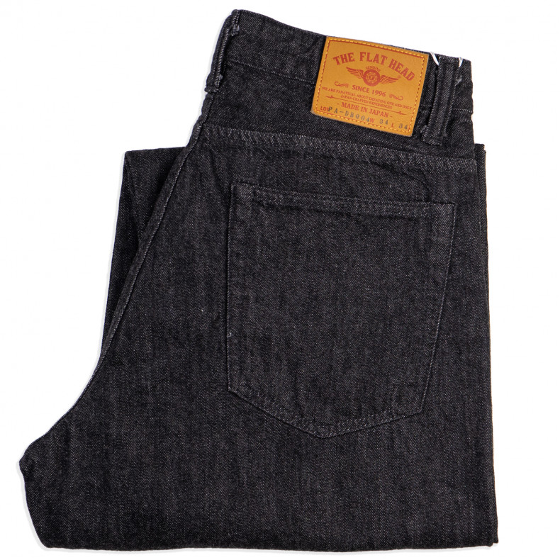 Джинсы The Flat Head FN-PA-DB004 Wide Tapered 12.5oz Black Selvedge - One wash