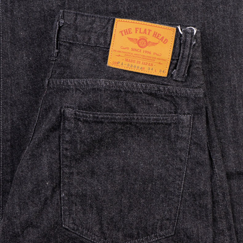 Джинсы The Flat Head FN-PA-DB004 Wide Tapered 12.5oz Black Selvedge - One wash