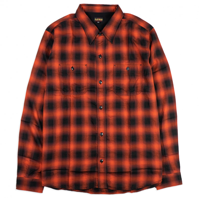 Рубашка The Flat Head FN-SCR-021L Red 3oz Ombre Check Shirt