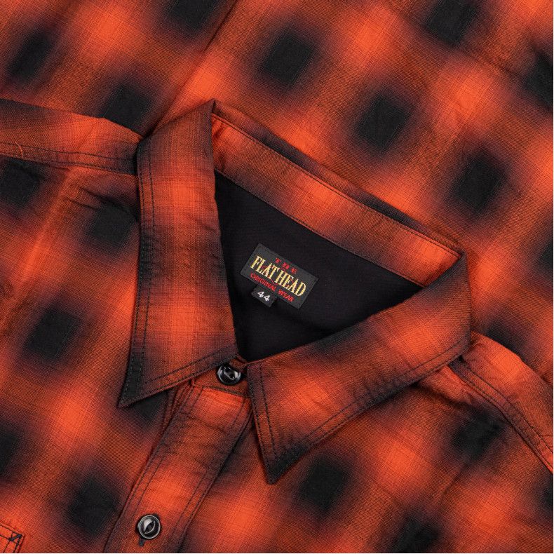 Рубашка The Flat Head FN-SCR-021L Red 3oz Ombre Check Shirt