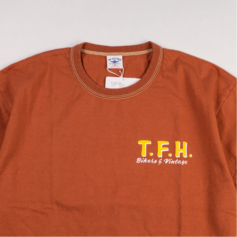 Футболка The Flat Head FN-THC-065 Orange Pinstripe Bikers & Vintage