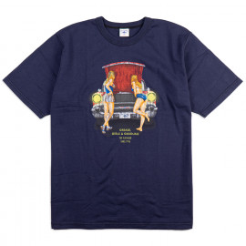 Футболка The Flat Head FN-TMC-104 Navy Double Yarn 10.8 Oz Loopwheel Grease, Girls & Gasoline
