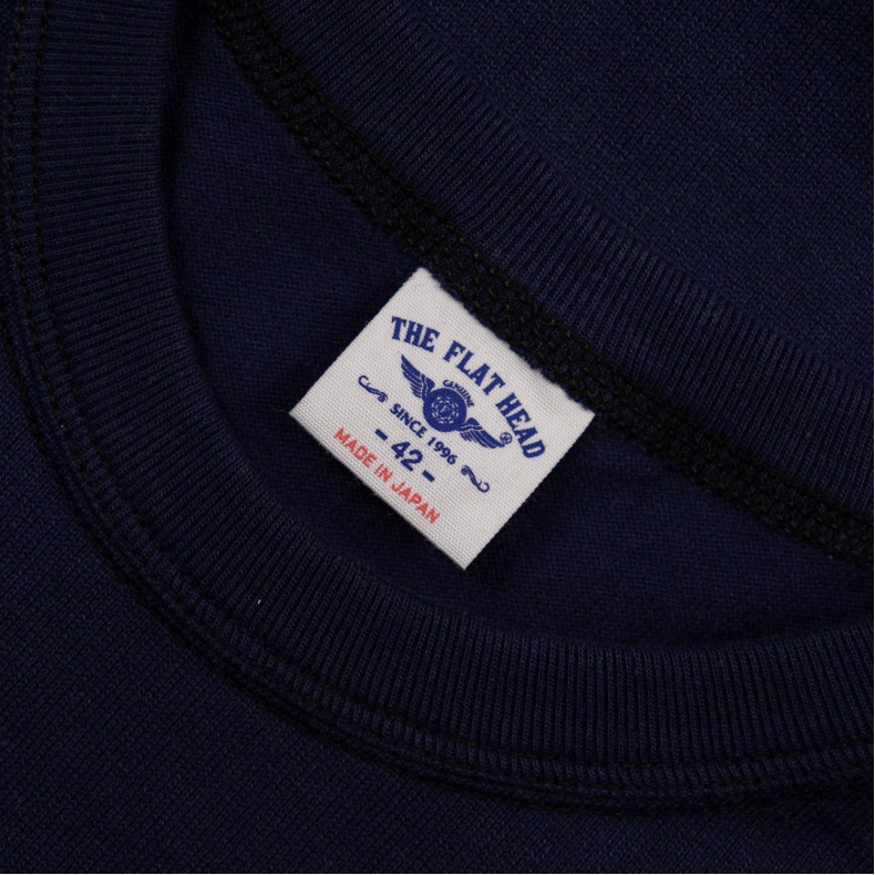 Футболка The Flat Head FN-TMC-104 Navy Double Yarn 10.8 Oz Loopwheel Grease, Girls & Gasoline