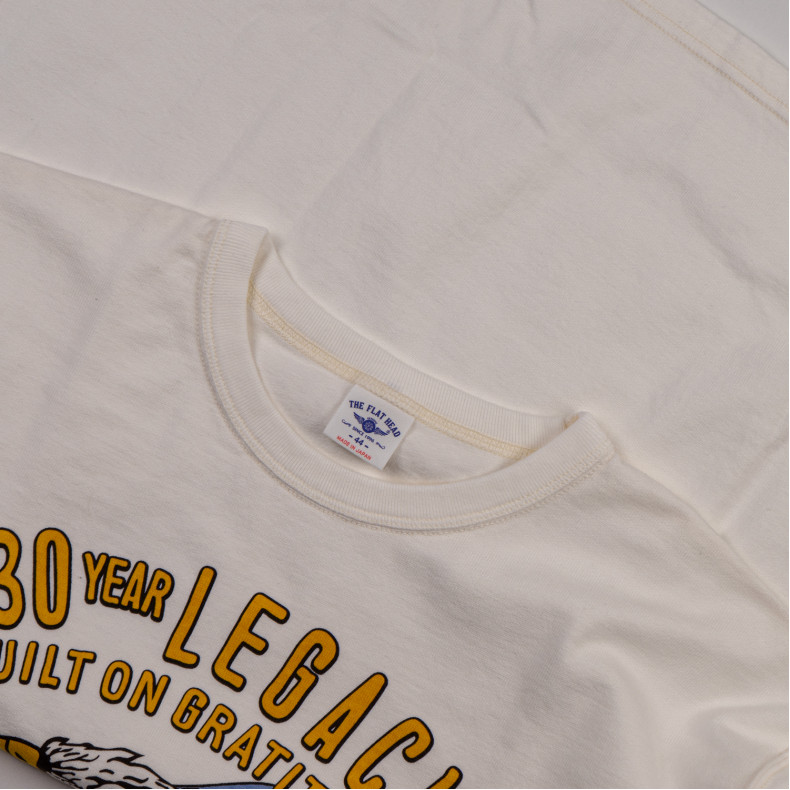 Футболка The Flat Head FN-TMC-105 White Double Yarn 10.8 Oz Loopwheel 30 Year Legacy