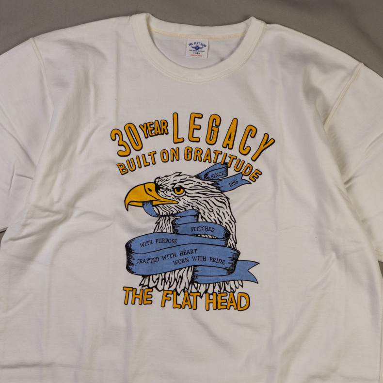 Футболка The Flat Head FN-TMC-105 White Double Yarn 10.8 Oz Loopwheel 30 Year Legacy
