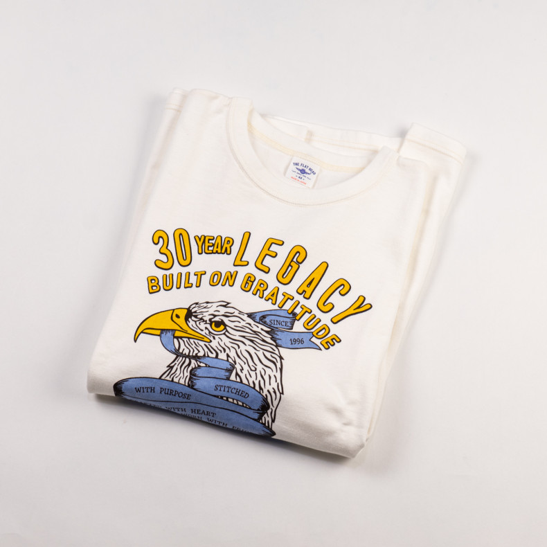 Футболка The Flat Head FN-TMC-105 White Double Yarn 10.8 Oz Loopwheel 30 Year Legacy