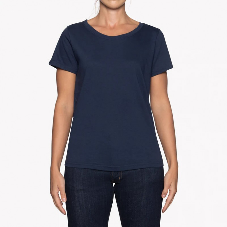 Женская футболка Naked and Famous Circular Knit Ballet Tee - Navy Double Ring-Spun Cotton