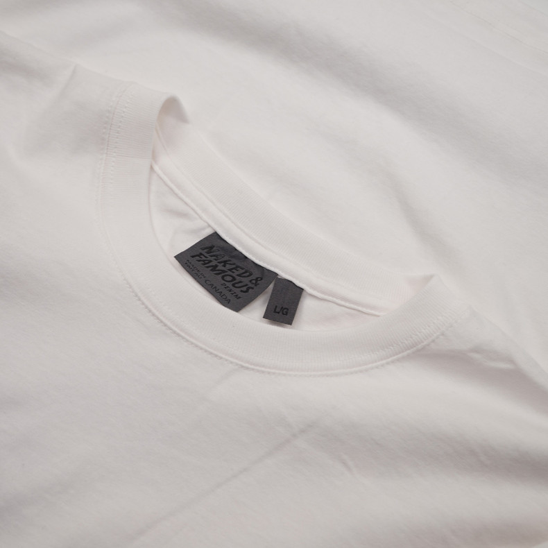 Футболка Naked and Famous Vintage Circular Knit White