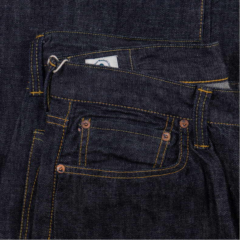 Джинсы Omoto Denim 0613Z Relax Fit 10 Oz Indigo Selvedge One Wash - L32 Zipper