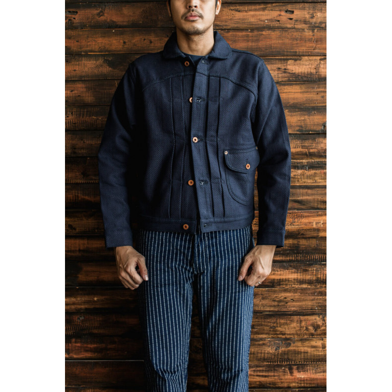 Куртка Oldblue Co. Work Jacket Type III - 17.5 Oz Indigo Sashiko Okayama